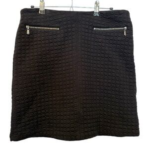 Laundry by Shelli Segal Quilted Texture Zippered Detail Skirt size 8